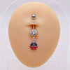 Wholesale Stainless Steel Heart Shape Pendant Navel Ring Jewelry With Electroplating
