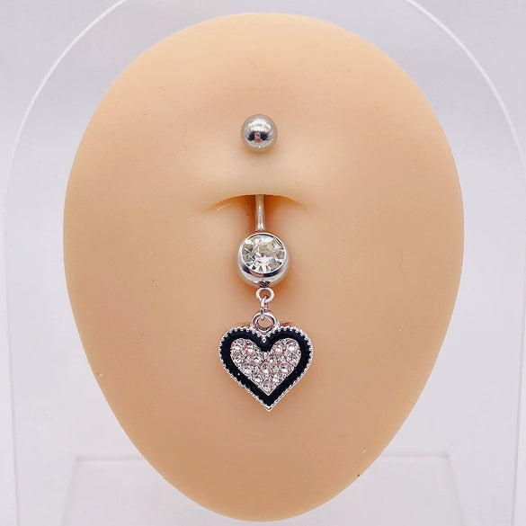 Wholesale Stainless Steel Heart Shape Pendant Navel Ring Jewelry With Electroplating