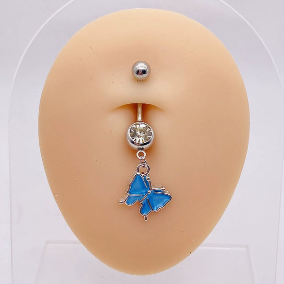 Wholesale Stainless Steel Heart Shape Pendant Navel Ring Jewelry With Electroplating