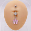 Wholesale Stainless Steel Heart Shape Pendant Navel Ring Jewelry With Electroplating