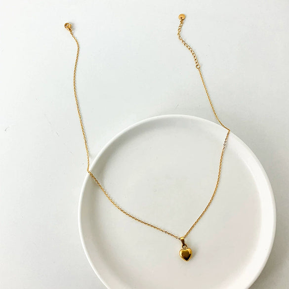 Wholesale Stainless Steel Heart Shape Pendant Necklace For Women Electroplated Fashion Trend Clavicle Chain