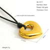 Wholesale Stainless Steel Heart Shape Pendant Necklace With Black Wax Rope And Electroplating