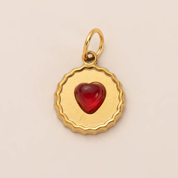 Wholesale Stainless Steel Heart Shape Pendant Teapot Biscuit Love Style Electroplated With 18K Gold Color