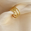 Wholesale Stainless Steel Heart Shape Ring Natural Geometric Style Electroplating For Women