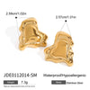 Wholesale Stainless Steel Heart Shape Rivet Electroplated Women's Earrings Jewelry