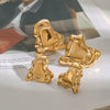 Wholesale Stainless Steel Heart Shape Rivet Electroplated Women's Earrings Jewelry