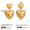 Wholesale Stainless Steel Heart Shape Vacuum Plated Women's Love Earrings Gold And Silver Double Color