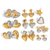 Wholesale Stainless Steel Heart Shape Vacuum Plated Women's Love Earrings Gold And Silver Double Color
