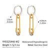 Wholesale Stainless Steel Heart Shape Vacuum Real Gold Plated Minimalist Geometric Pendant Earrings For Women
