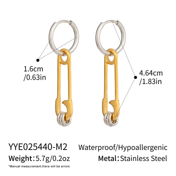 Wholesale Stainless Steel Heart Shape Vacuum Real Gold Plated Minimalist Geometric Pendant Earrings For Women