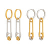 Wholesale Stainless Steel Heart Shape Vacuum Real Gold Plated Minimalist Geometric Pendant Earrings For Women