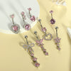 Wholesale Stainless Steel Heart Shape Zircon Inlaid Women's Navel Nail Body Piercing Jewelry