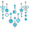 Wholesale Stainless Steel Heart Shape Zircon Inlaid Women's Navel Nail Body Piercing Jewelry
