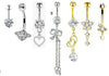 Wholesale Stainless Steel Heart Shape Zircon Inlaid Women's Navel Nail Body Piercing Jewelry