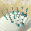 Wholesale Stainless Steel Heart Shape Zircon Inlaid Women's Navel Nail Body Piercing Jewelry