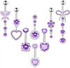Wholesale Stainless Steel Heart Shape Zircon Inlaid Women's Navel Nail Body Piercing Jewelry