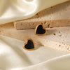 Wholesale Stainless Steel Heart Shaped And Geometric Pattern Electroplated Women's Earrings