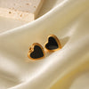 Wholesale Stainless Steel Heart Shaped And Geometric Pattern Electroplated Women's Earrings