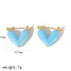 Wholesale Stainless Steel Heart Shaped And Patterned Electroplated Women's Earrings
