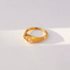 Wholesale Stainless Steel Heart Shaped Cast Electroplated Diamond Couple Rings Elegant Fashionable Retro And Versatile