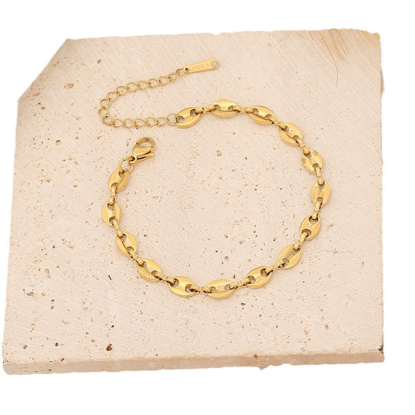 Wholesale Stainless Steel Heart Shaped Chain Bracelet With Personalized Design And Electroplating