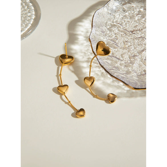 Wholesale Stainless Steel Heart Shaped Earrings Jewelry With Electroplating Treatment For Women
