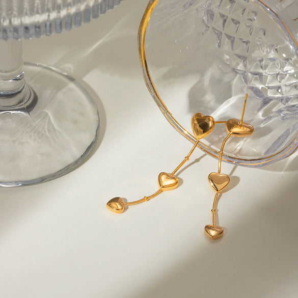 Wholesale Stainless Steel Heart Shaped Earrings Jewelry With Electroplating Treatment For Women