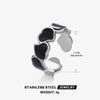 Wholesale Stainless Steel Heart Shaped Electroplated Ring For Women Black And White Oil Dripping Style