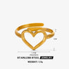 Wholesale Stainless Steel Heart Shaped Electroplated Women's Love Ring