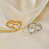 Wholesale Stainless Steel Heart Shaped Electroplated Women's Love Ring