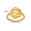 Wholesale Stainless Steel Heart Shaped Geometric Hollow Gold Plated Unisex Ring