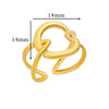 Wholesale Stainless Steel Heart Shaped Geometric Open Ring For Women Simple Style With Electroplating