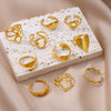 Wholesale Stainless Steel Heart Shaped Geometric Open Ring For Women Simple Style With Electroplating