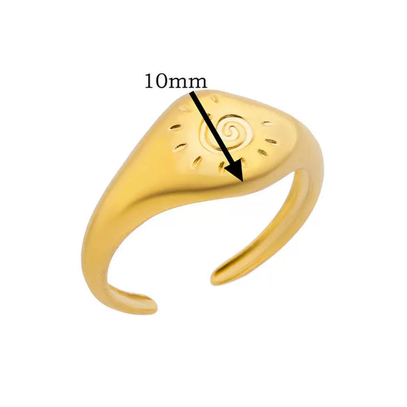 Wholesale Stainless Steel Heart Shaped Geometric Open Ring For Women Simple Style With Electroplating