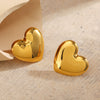 Wholesale Stainless Steel Heart Shaped Hand Polished And Electroplated Love Earrings For Women Hip Hop Style