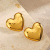 Wholesale Stainless Steel Heart Shaped Hand Polished And Electroplated Love Earrings For Women Hip Hop Style