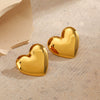 Wholesale Stainless Steel Heart Shaped Hand Polished And Electroplated Love Earrings For Women Hip Hop Style