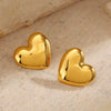 Wholesale Stainless Steel Heart Shaped Hand Polished And Electroplated Love Earrings For Women Hip Hop Style