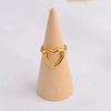 Wholesale Stainless Steel Heart Shaped 18K Gold Plated Women's Minimalist Ring