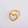 Wholesale Stainless Steel Heart Shaped 18K Gold Plated Women's Minimalist Ring