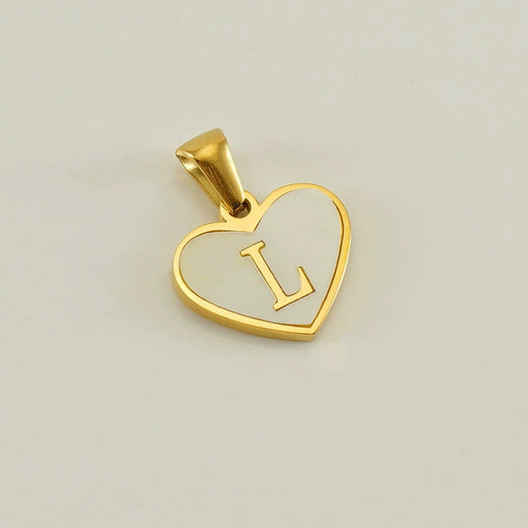 Wholesale Stainless Steel Heart Shaped Letter Pendant Clavicle Chain With Electroplating