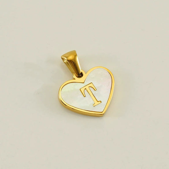 Wholesale Stainless Steel Heart Shaped Letter Pendant Clavicle Chain With Electroplating