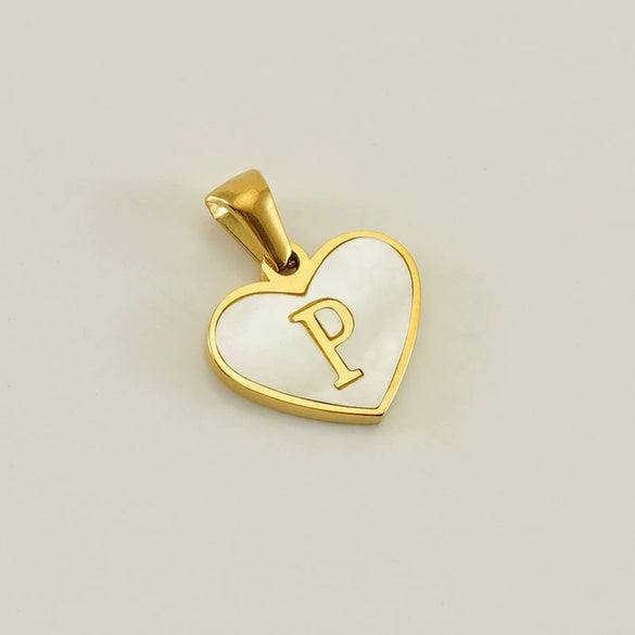 Wholesale Stainless Steel Heart Shaped Letter Pendant Clavicle Chain With Electroplating