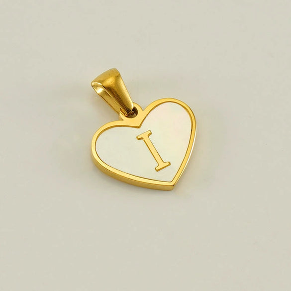 Wholesale Stainless Steel Heart Shaped Letter Pendant Clavicle Chain With Electroplating