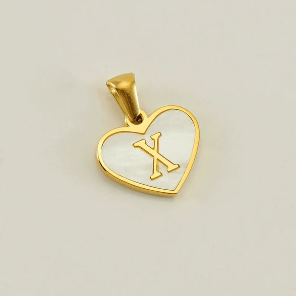 Wholesale Stainless Steel Heart Shaped Letter Pendant Clavicle Chain With Electroplating