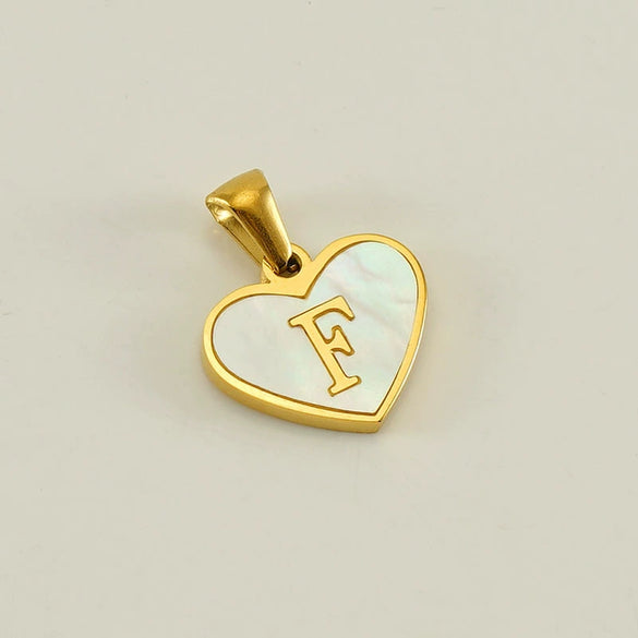 Wholesale Stainless Steel Heart Shaped Letter Pendant Clavicle Chain With Electroplating