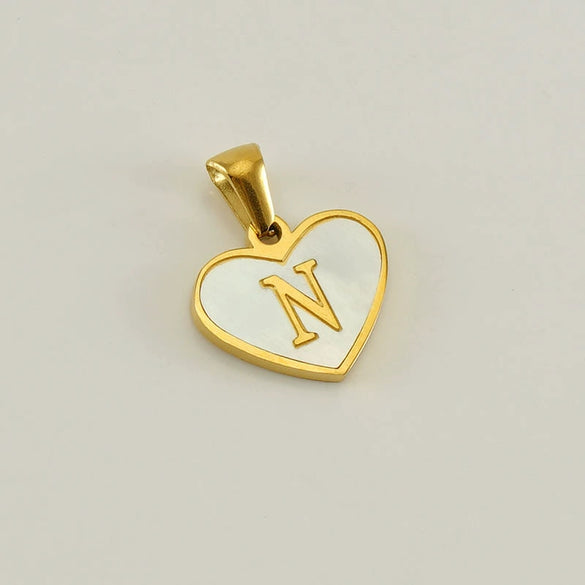Wholesale Stainless Steel Heart Shaped Letter Pendant Clavicle Chain With Electroplating