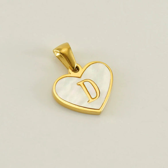 Wholesale Stainless Steel Heart Shaped Letter Pendant Clavicle Chain With Electroplating