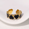 Wholesale Stainless Steel Heartd Love Dripping Oil Open Ring For Women With Electroplating Process
