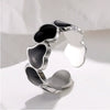 Wholesale Stainless Steel Heartd Love Dripping Oil Open Ring For Women With Electroplating Process